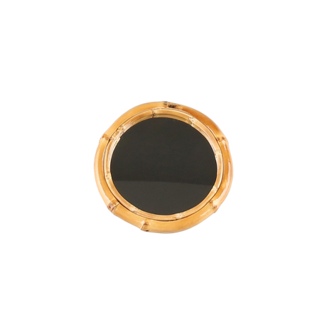 Tragbarer runder Taschen-Minispiegel mit Bambuswurzel