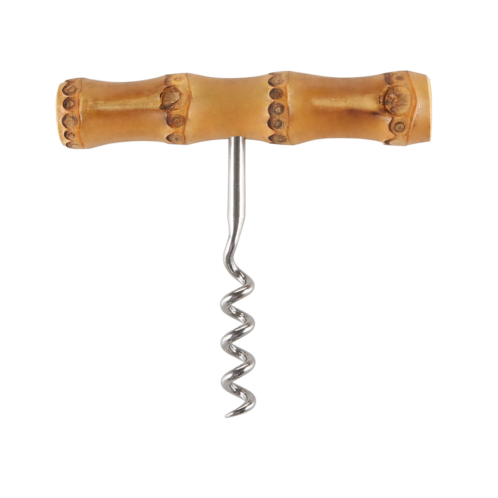 Pembuka Botol Anggur Gagang Akar Bambu Alami