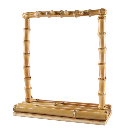 Rak Gantung Perkakas Masak Pajangan Perhiasan Akar Bambu