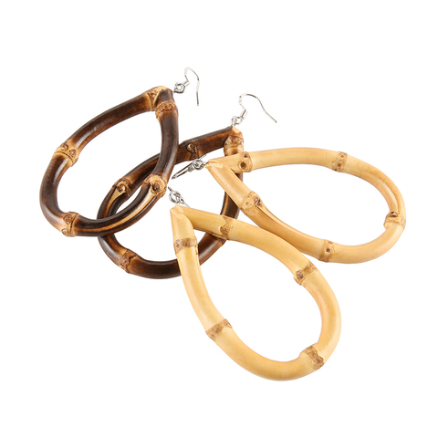 Tropfenohrringe aus Bambuswurzel