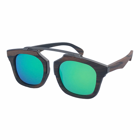 Kacamata Hitam Kayu Kayu Eboni Logam